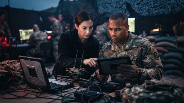 Editorial illustration for War Department Taps In-Q-Tel to Fast-Track Commercial Tech for Battlefield Use